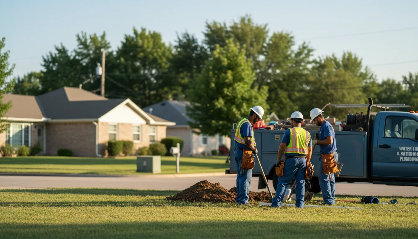 Residential water line and bathroom plumbing service in Coolidge, TX